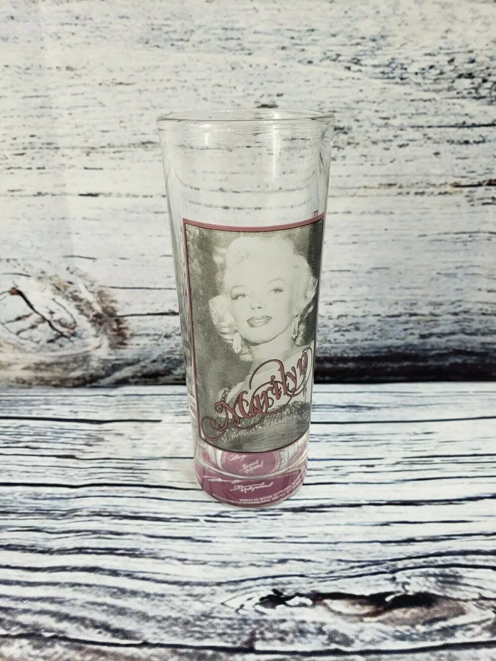 Marilyn Monroe Shot/Drinking Glass By Bernard of Hollywood Pink Bottom